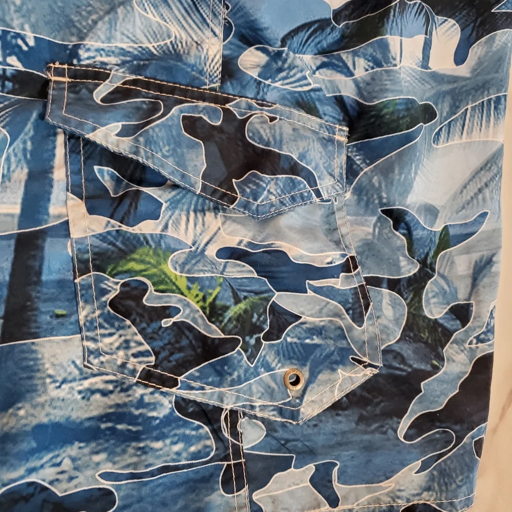 Newport Blue Island Brand Palm Trees Print Men's Swim Trunks size XXL